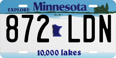 MN license plate 872LDN