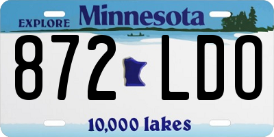 MN license plate 872LDO