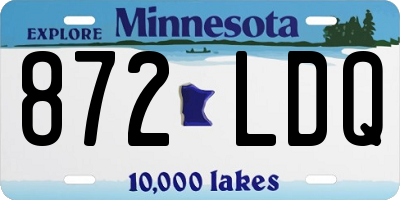 MN license plate 872LDQ