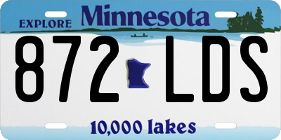 MN license plate 872LDS