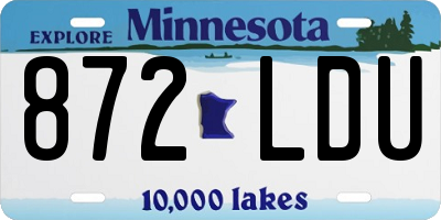 MN license plate 872LDU