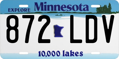 MN license plate 872LDV