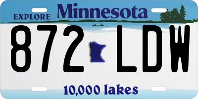 MN license plate 872LDW