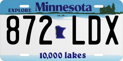 MN license plate 872LDX