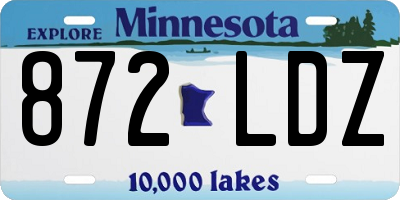 MN license plate 872LDZ
