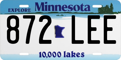 MN license plate 872LEE