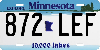 MN license plate 872LEF