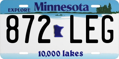 MN license plate 872LEG