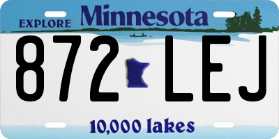 MN license plate 872LEJ