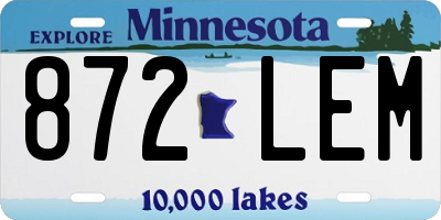 MN license plate 872LEM