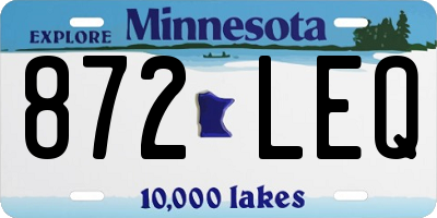 MN license plate 872LEQ