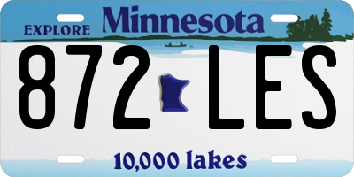 MN license plate 872LES