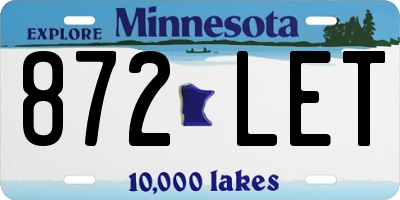 MN license plate 872LET