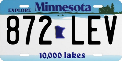 MN license plate 872LEV