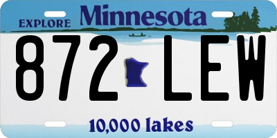 MN license plate 872LEW
