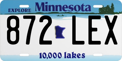MN license plate 872LEX