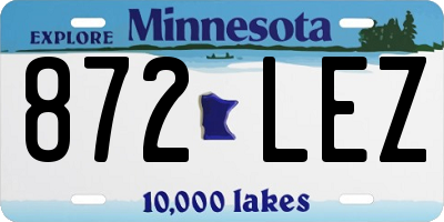 MN license plate 872LEZ
