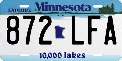 MN license plate 872LFA