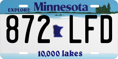 MN license plate 872LFD