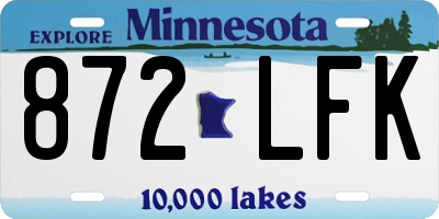 MN license plate 872LFK