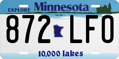 MN license plate 872LFO