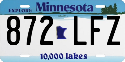 MN license plate 872LFZ