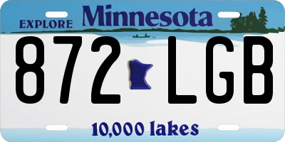MN license plate 872LGB