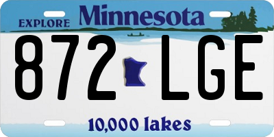 MN license plate 872LGE
