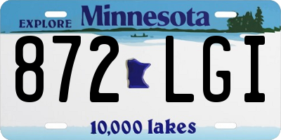 MN license plate 872LGI