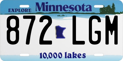 MN license plate 872LGM