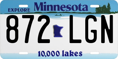 MN license plate 872LGN
