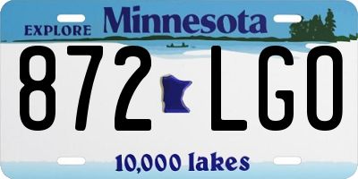 MN license plate 872LGO