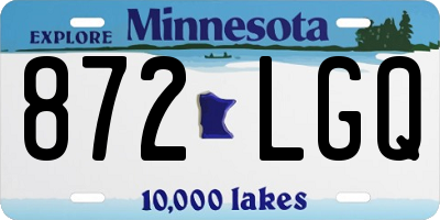 MN license plate 872LGQ