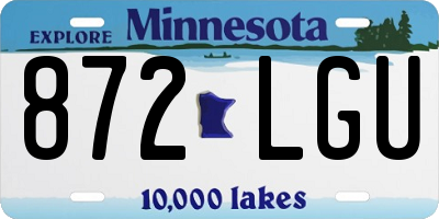 MN license plate 872LGU