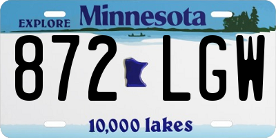 MN license plate 872LGW