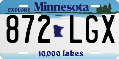 MN license plate 872LGX
