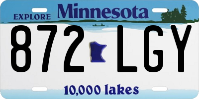 MN license plate 872LGY