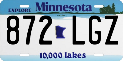 MN license plate 872LGZ