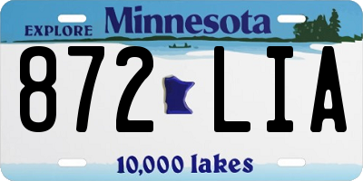 MN license plate 872LIA