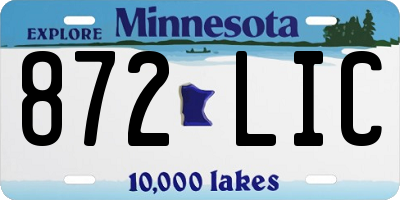 MN license plate 872LIC
