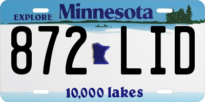 MN license plate 872LID
