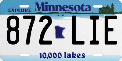 MN license plate 872LIE