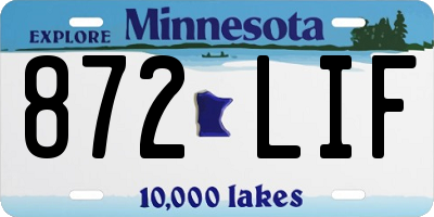 MN license plate 872LIF