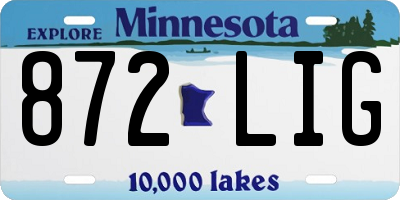 MN license plate 872LIG