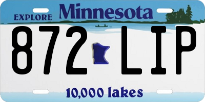 MN license plate 872LIP