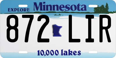 MN license plate 872LIR
