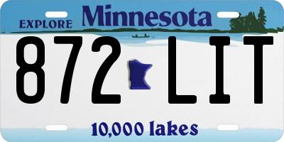 MN license plate 872LIT