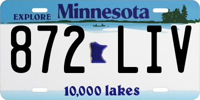 MN license plate 872LIV