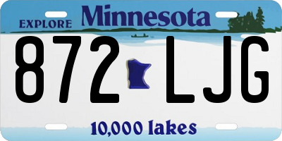 MN license plate 872LJG