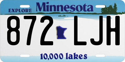 MN license plate 872LJH